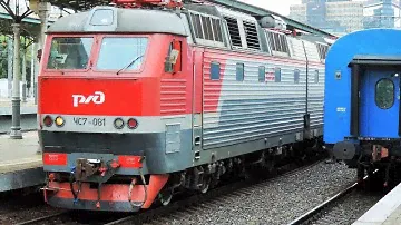 ЧС7-081 С поездом Варшава — Москва (Белорусский вокзал)