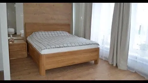 Кровать из массива дерева дуба в стиле LOFT
