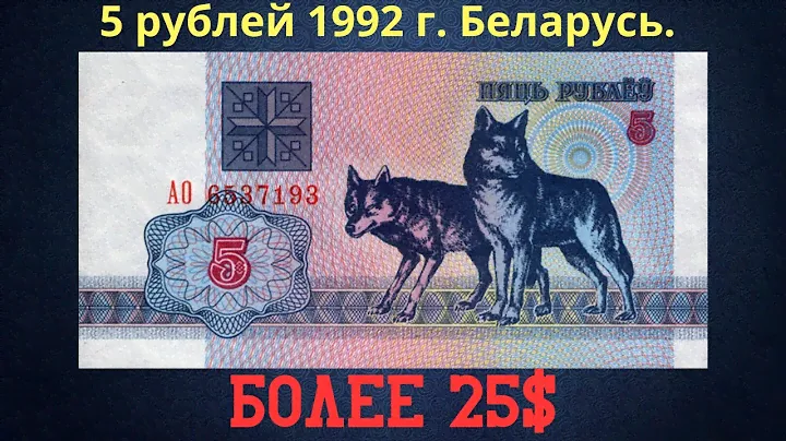 Реальная цена и обзор банкноты 5 рублей 1992 года. Беларусь.