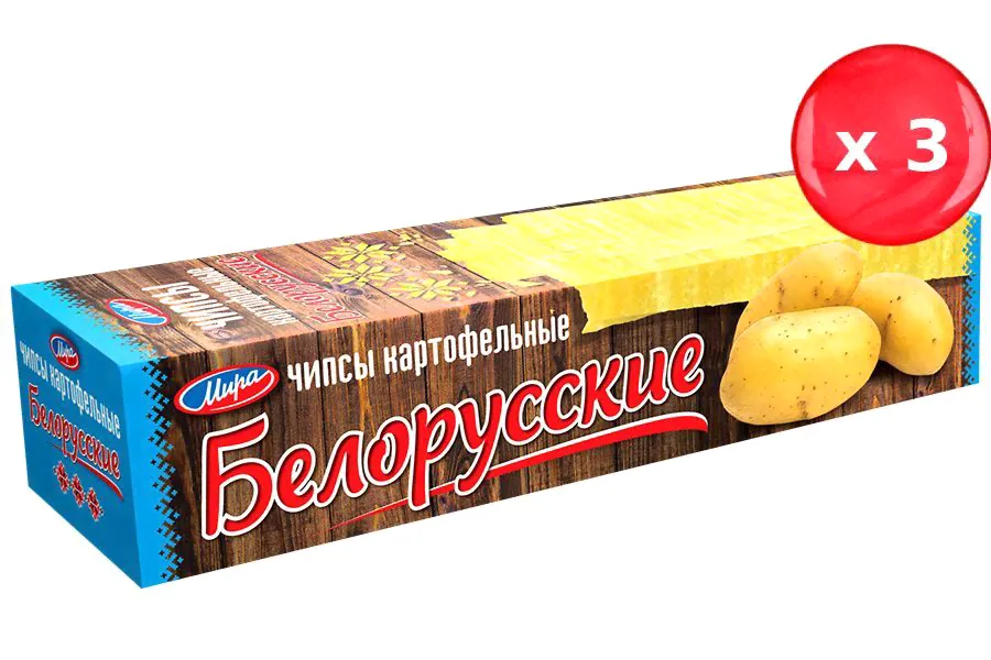 Чипсы "Белорусские" картофельные без добавок Мира 200 г, набор из 3 шт.-0